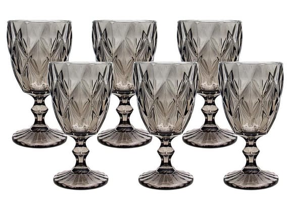 Jogo de Taças para Bebidas de Vidro 330ml 6 Peças Haus Diamond Empire