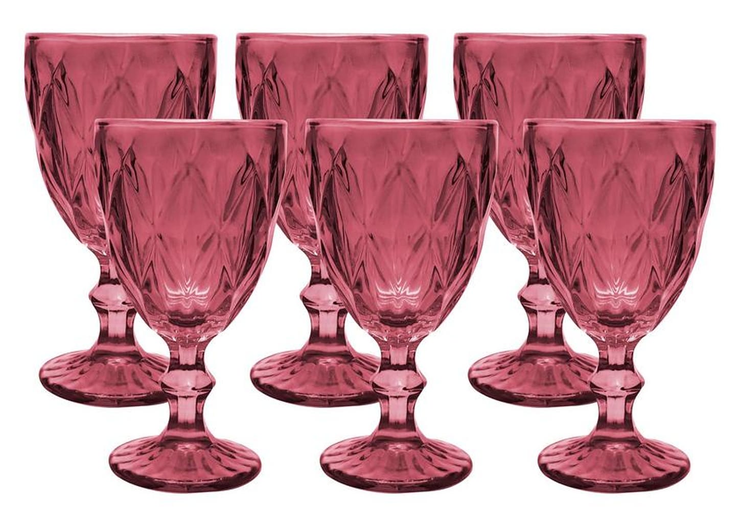 Jogo de Taças para Bebidas de Vidro 330ml 6 Peças Haus Diamond Empire