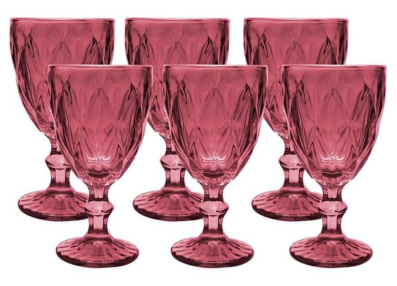 Jogo de Taças para Bebidas de Vidro 330ml 6 Peças Haus Diamond Empire