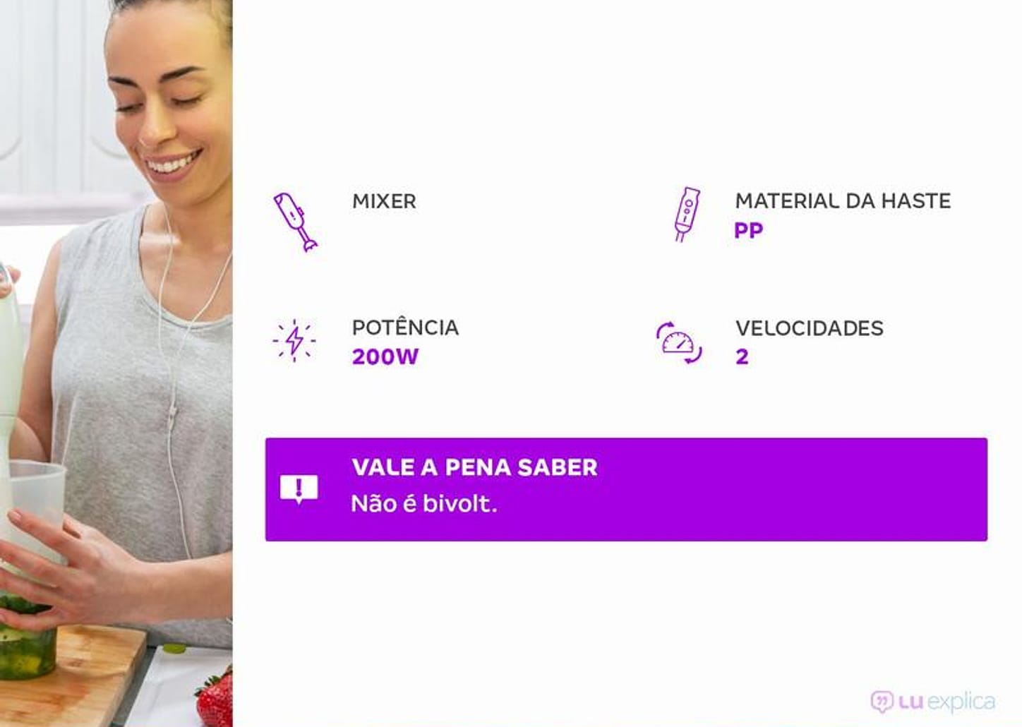 Mixer Lenoxx Vermelho 200W Facile PMX409 2 Velocidades