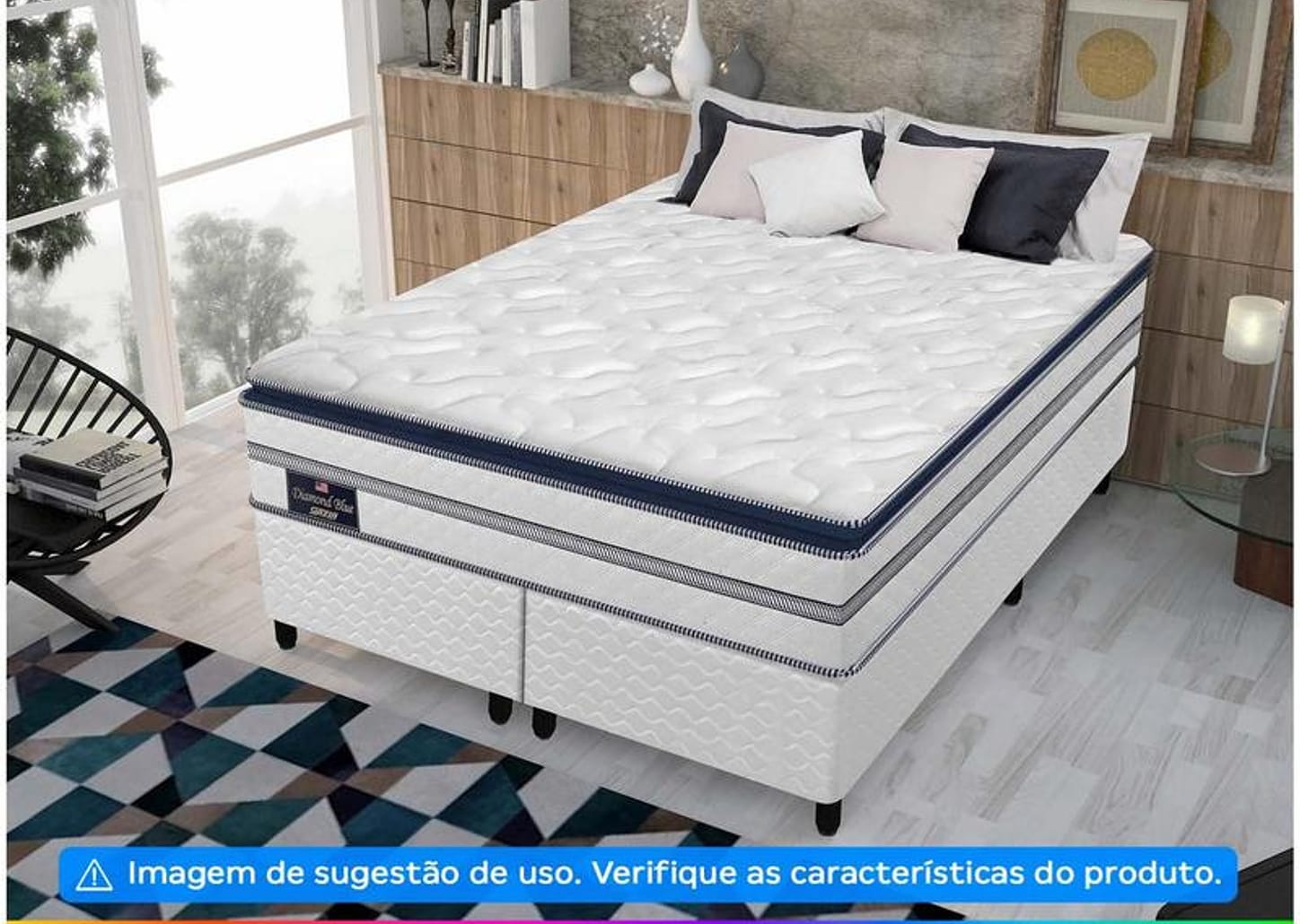 Colchão King Gazin de Mola Ensacada 32x193x203cm - Diamond Blue