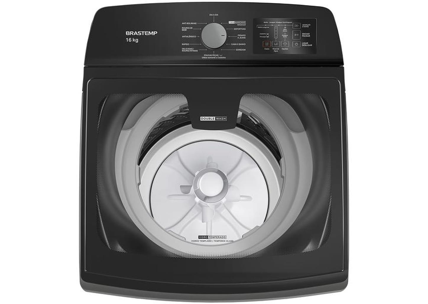 Lavadora de Roupas Brastemp 16kg 12 Programas de Lavagem Titânio BWD16