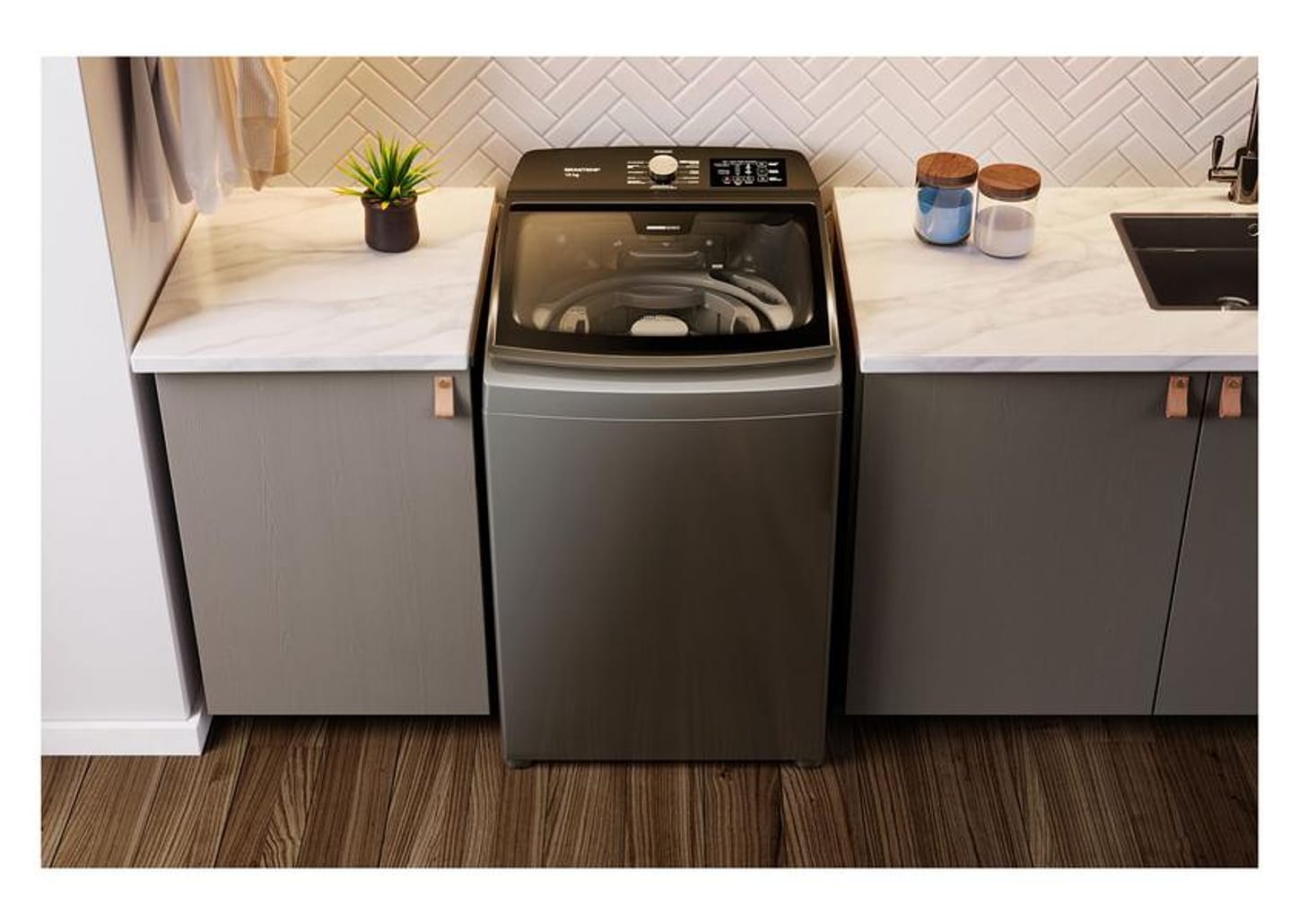 Lavadora de Roupas Brastemp 16kg 12 Programas de Lavagem Titânio BWD16