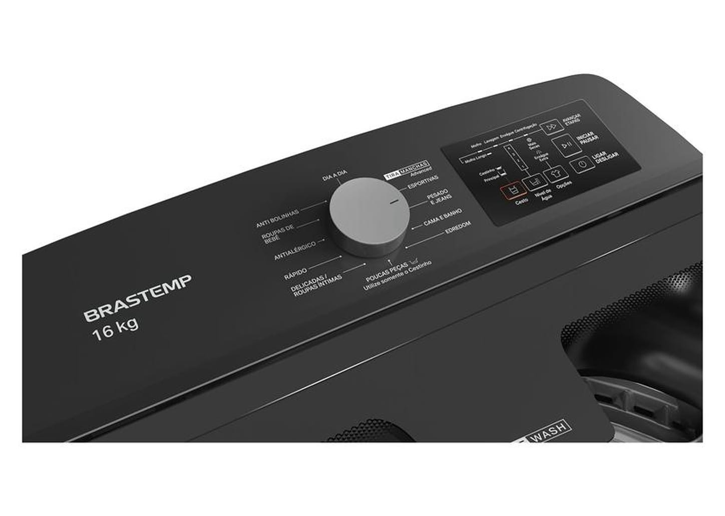 Lavadora de Roupas Brastemp 16kg 12 Programas de Lavagem Titânio BWD16