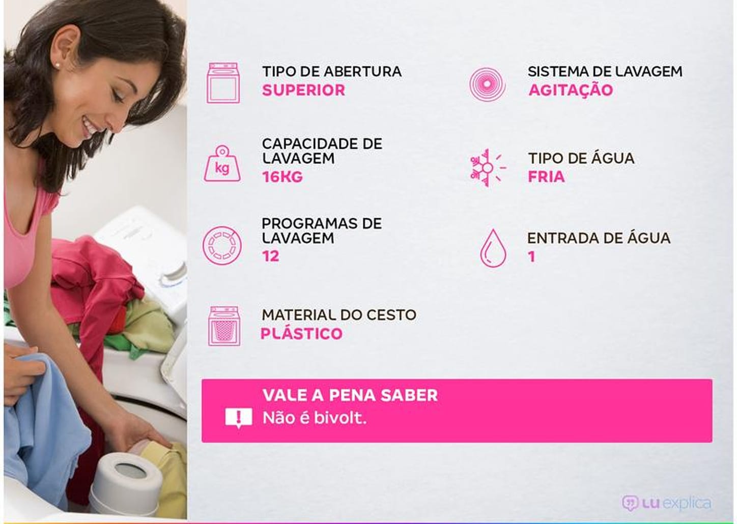 Lavadora de Roupas Brastemp 16kg 12 Programas de Lavagem Titânio BWD16