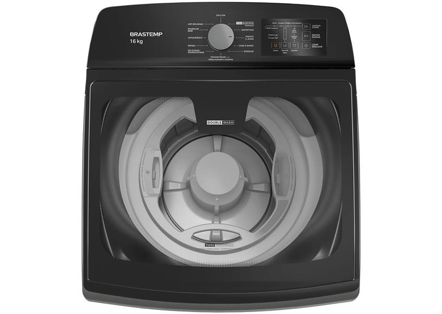 Lavadora de Roupas Brastemp 16kg 12 Programas de Lavagem Titânio BWD16