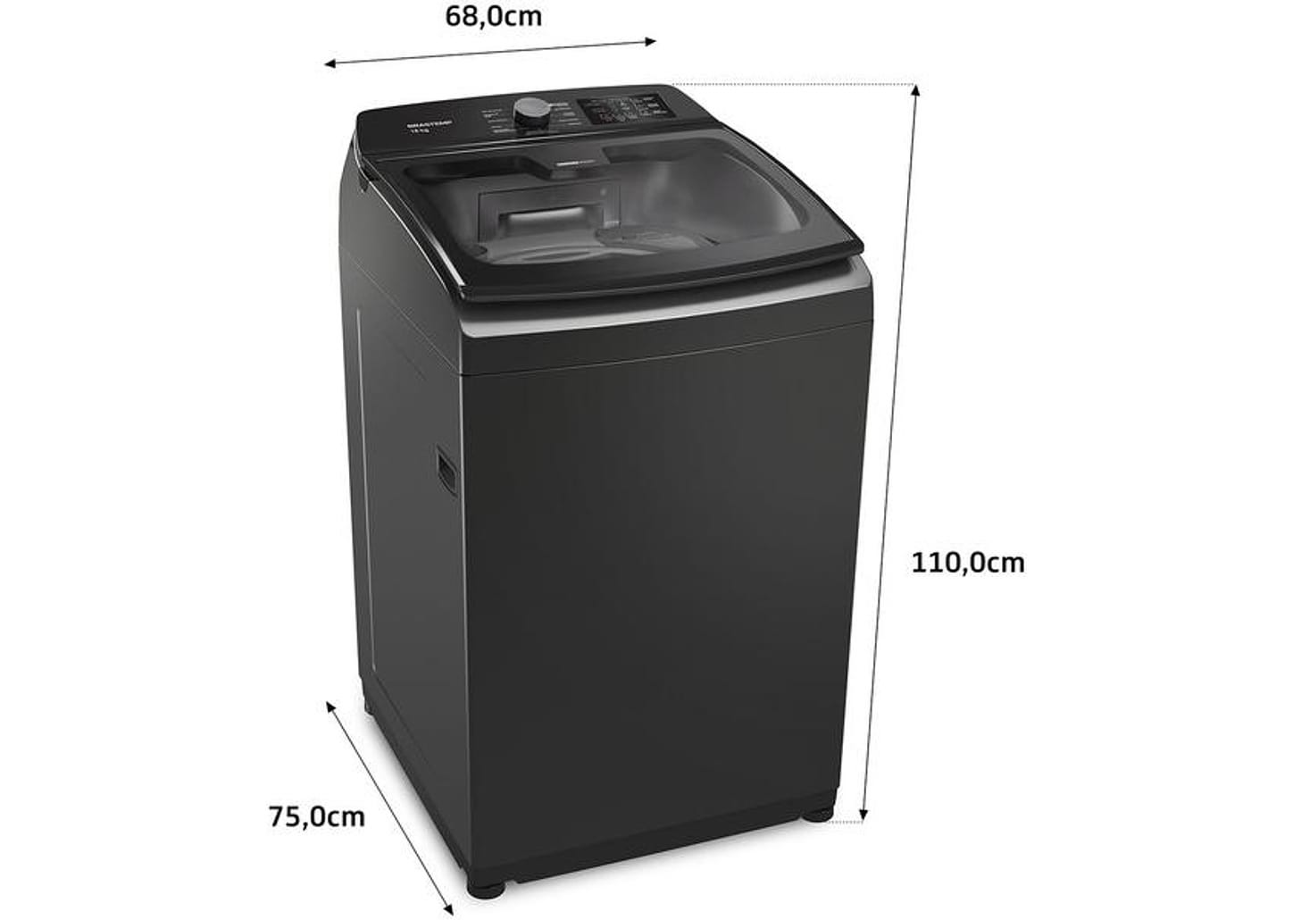 Lavadora de Roupas Brastemp 16kg 12 Programas de Lavagem Titânio BWD16