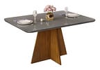 Mesa de Jantar 4 Cadeiras Retangular Cinza e Saara DJ Móveis Siena