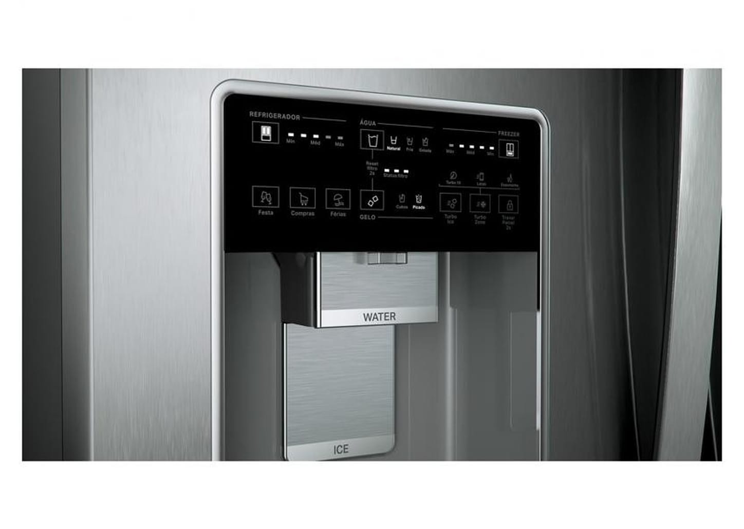 Geladeira/Refrigerador Brastemp Frost Free Inverse - Inox 515L com Dispenser de Água e Gelo BRH85AK