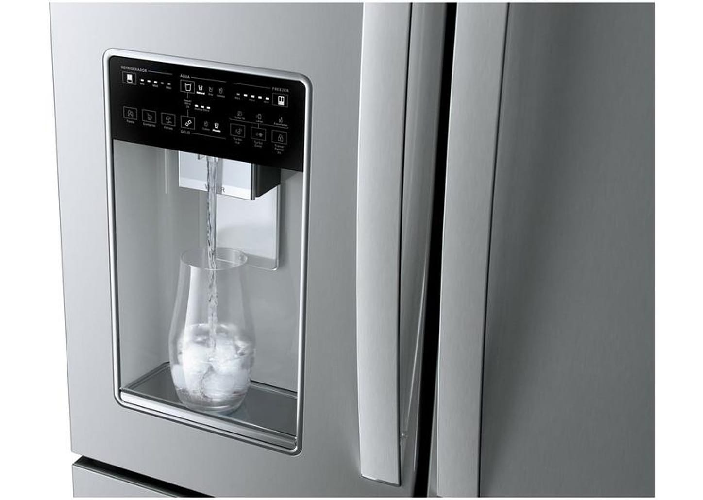 Geladeira/Refrigerador Brastemp Frost Free Inverse - Inox 515L com Dispenser de Água e Gelo BRH85AK