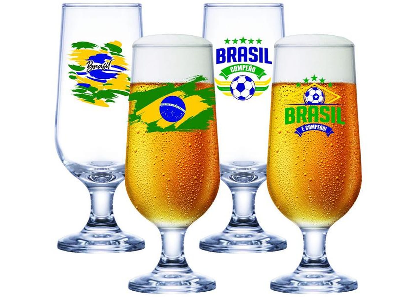 Jogo de Taças para Cerveja de Vidro 310ml 4 Peças Ruvolo Brasil