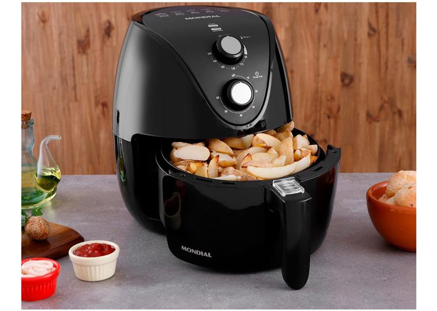 Fritadeira Elétrica sem Óleo/Air Fryer Mondial - Family AF-35-BF Preta 3,5L com Timer