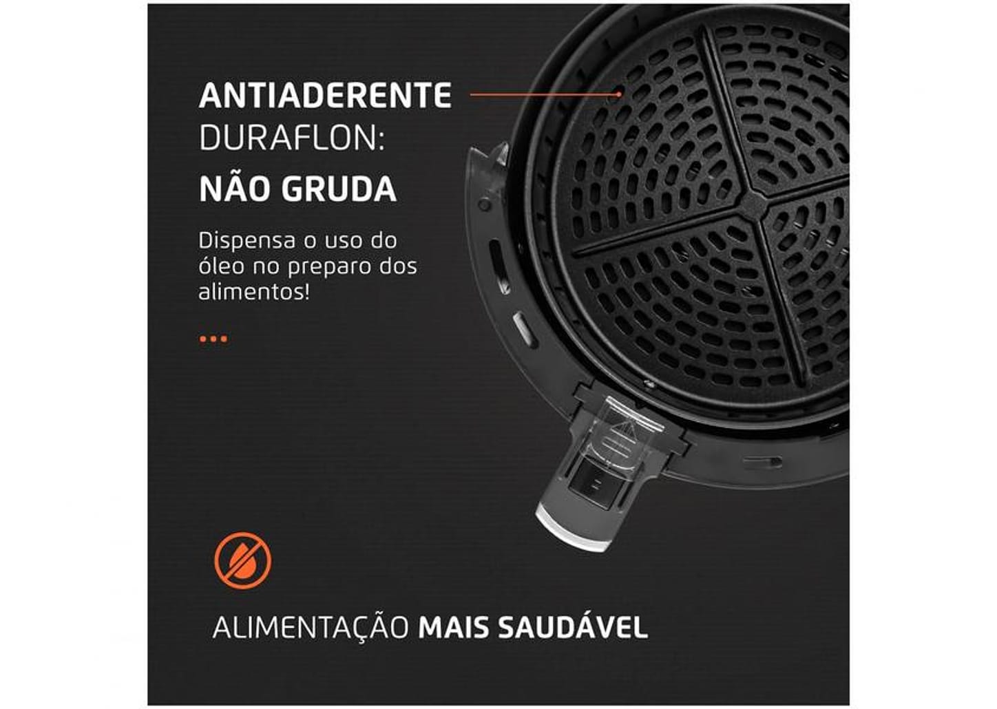 Fritadeira Elétrica sem Óleo/Air Fryer Mondial - Family IV AF-30-I Preta 3,5L com Timer