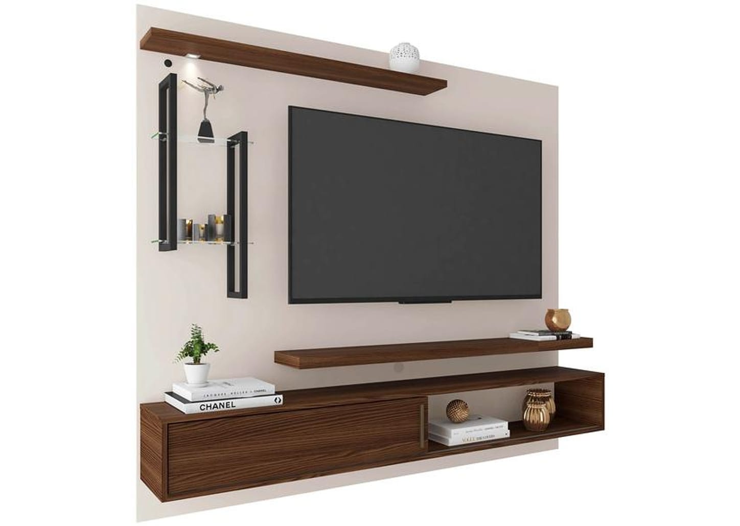 Painel para TV Até 60” DJ Móveis New Greco 2 Prateleiras