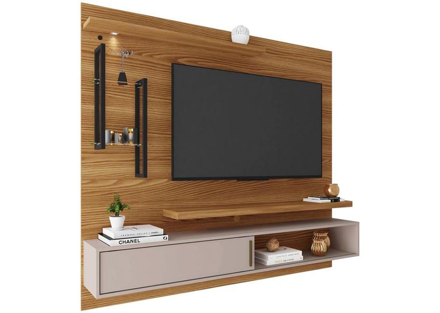 Painel para TV até 60” DJ Móveis New Greco 2 Prateleiras