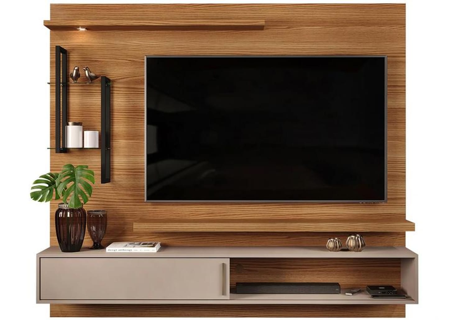 Painel para TV até 60” DJ Móveis New Greco 2 Prateleiras