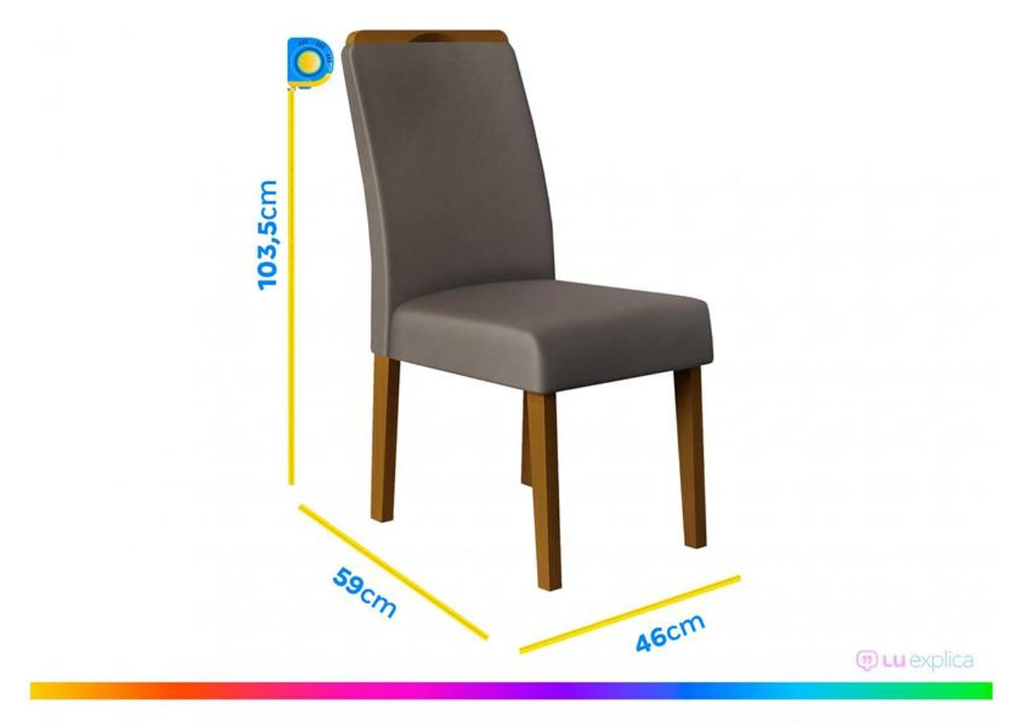 Mesa de Jantar 6 Cadeiras Retangular Cinza e Lunar DJ Móveis Firenze