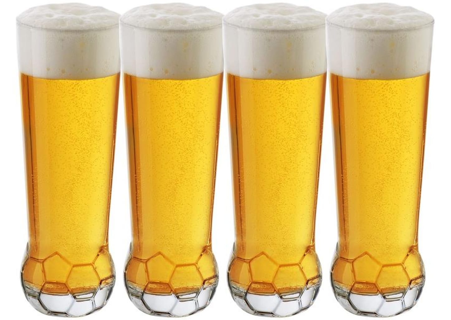 Jogo de Copos de Vidro para Cerveja Transparente 420ml 4 Peças Crisa Bola