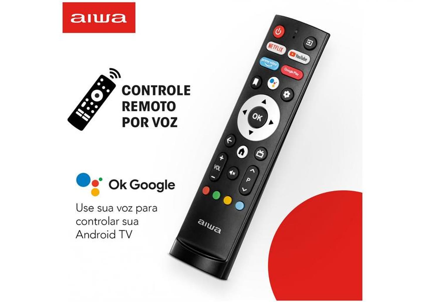 Smart TV 32” HD D-LED AIWA IPS Wi-Fi Bluetooth - Google Assistente 2 HDMI 2 USB