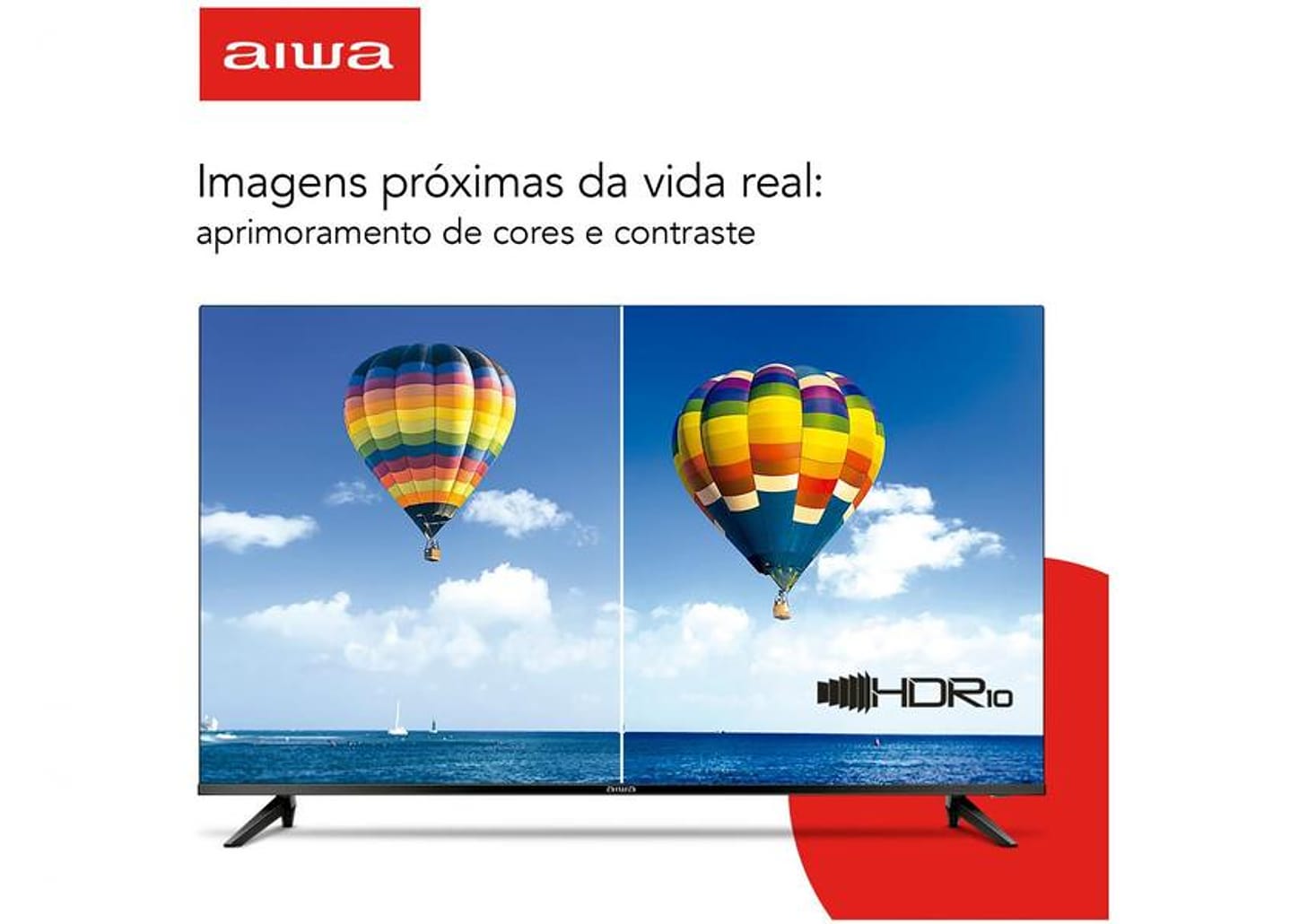 Smart TV 32” HD D-LED AIWA IPS Wi-Fi Bluetooth - Google Assistente 2 HDMI 2 USB