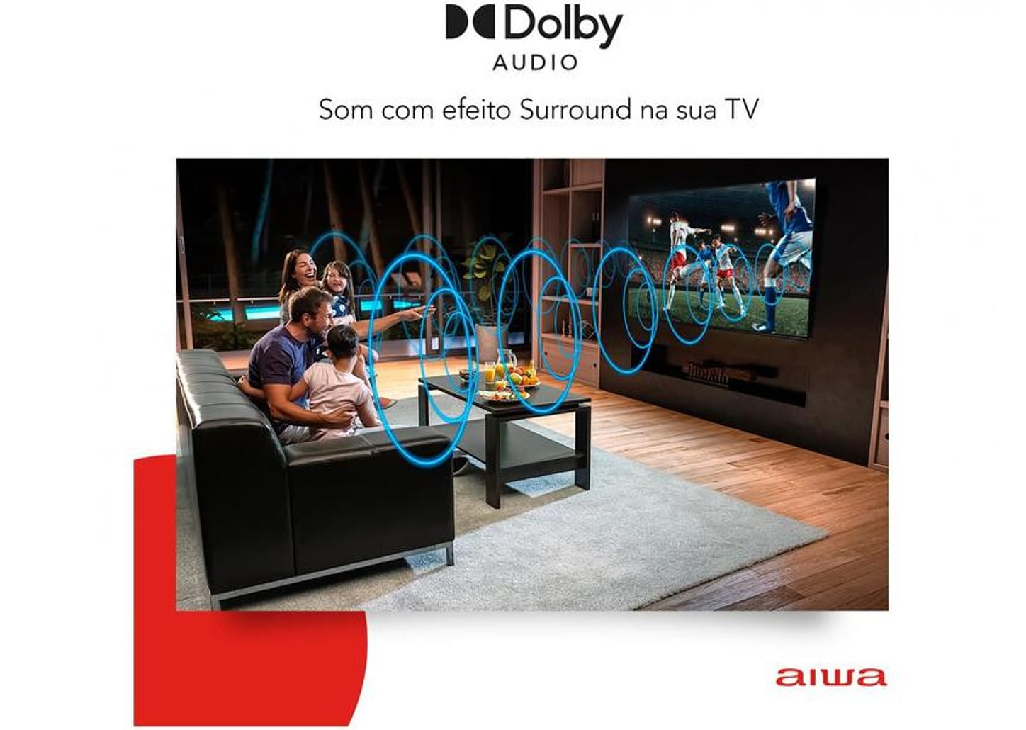 Smart TV 32” HD D-LED AIWA IPS Wi-Fi Bluetooth - Google Assistente 2 HDMI 2 USB