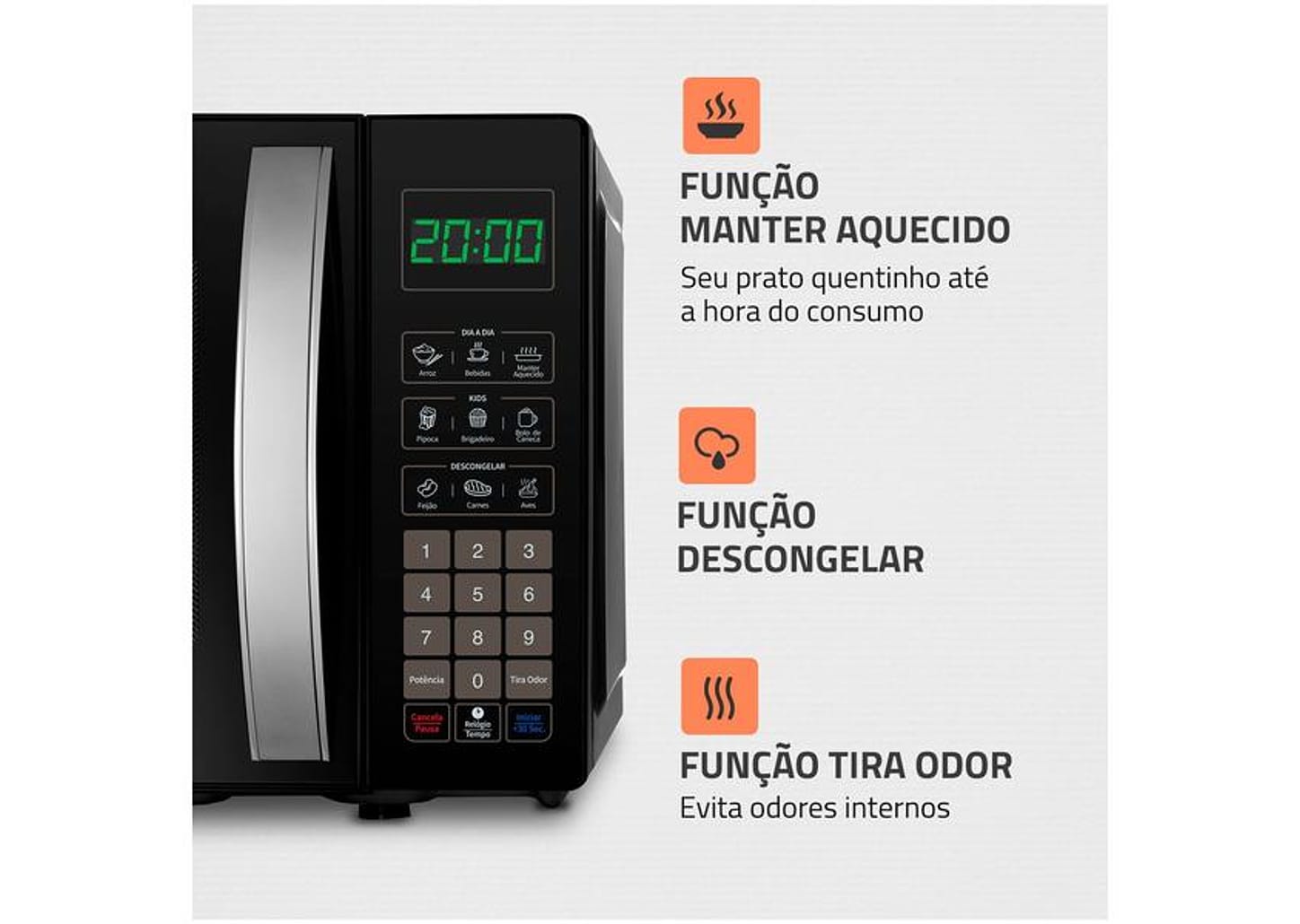 Micro-ondas Mondial 21L Preto MO-01-21
