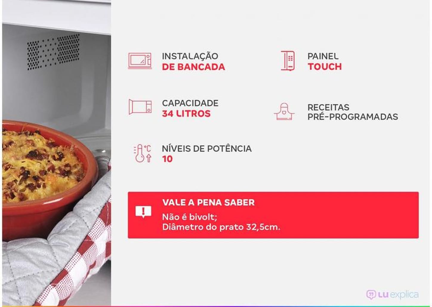 Micro-ondas Mondial 34L Espelhado - MO-02-34