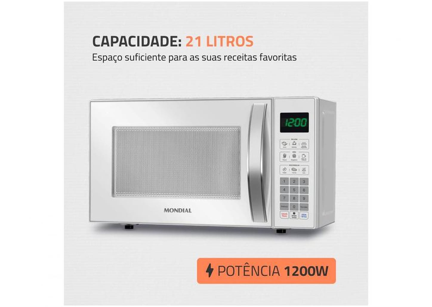 Micro-ondas Mondial 21L Branco MO-01-21