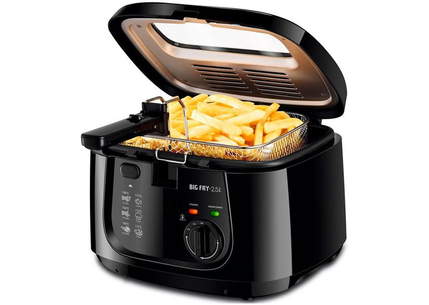 Fritadeira Elétrica com Óleo Mondial Big Fry FT-07 - Preta 2,5L