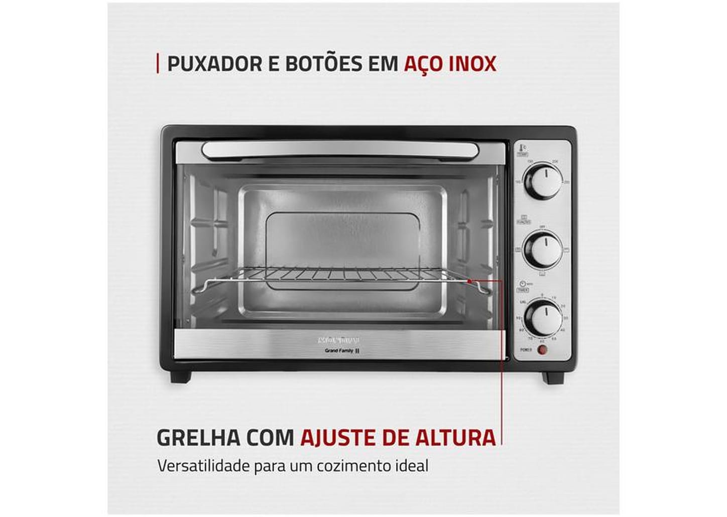 Forno Elétrico de Bancada Mondial com Timer 52L Grand Family II FR-52