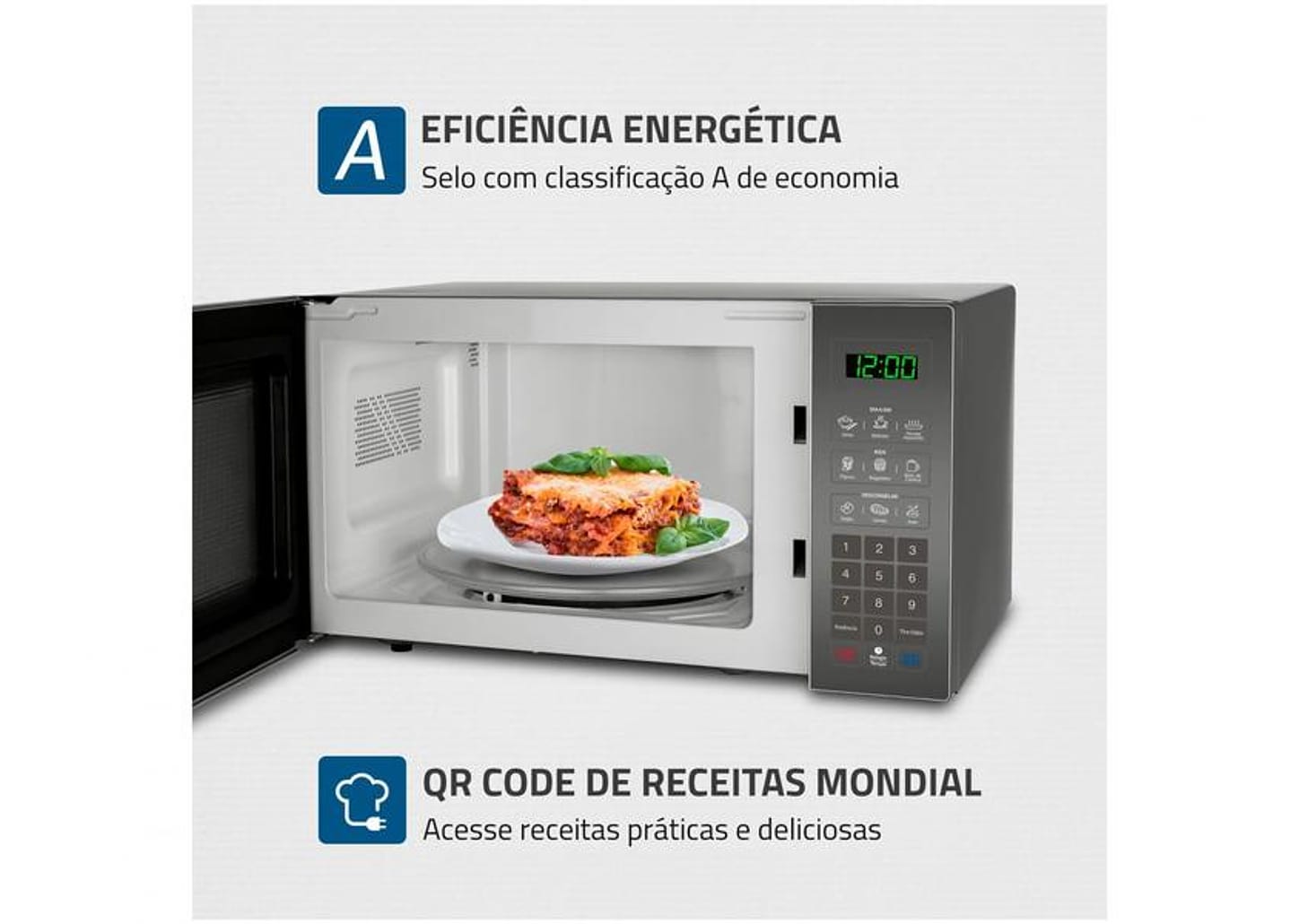 Micro-ondas Mondial 34L Espelhado - MO-02-34