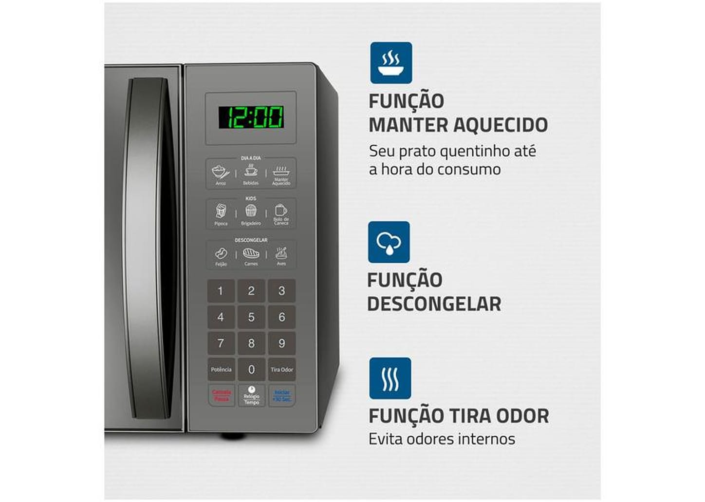 Micro-ondas Mondial 34L Espelhado - MO-02-34