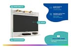 Painel para TV até 58” Caemmun Cross 2 Prateleiras