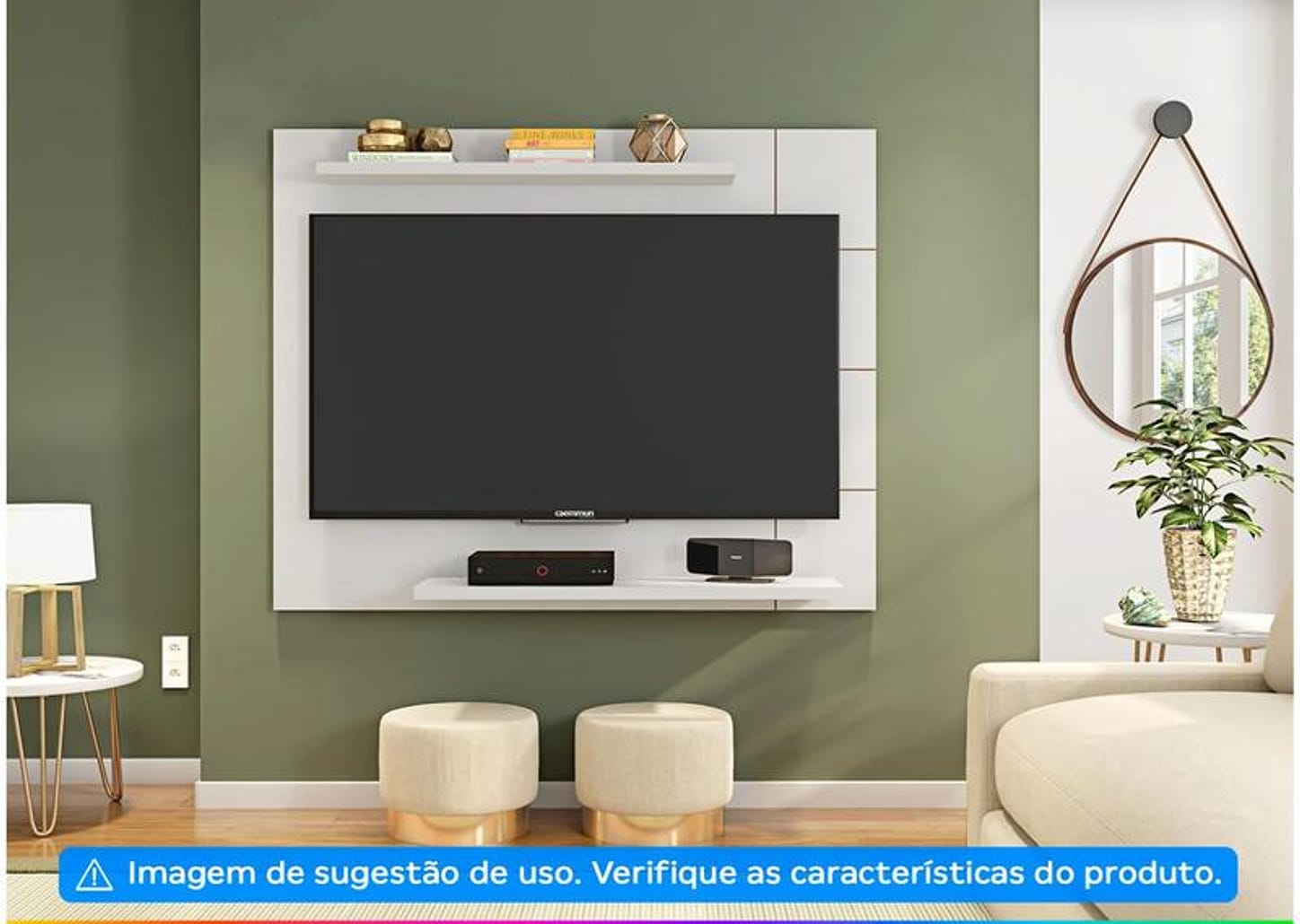 Painel para TV até 58” Caemmun Cross 2 Prateleiras