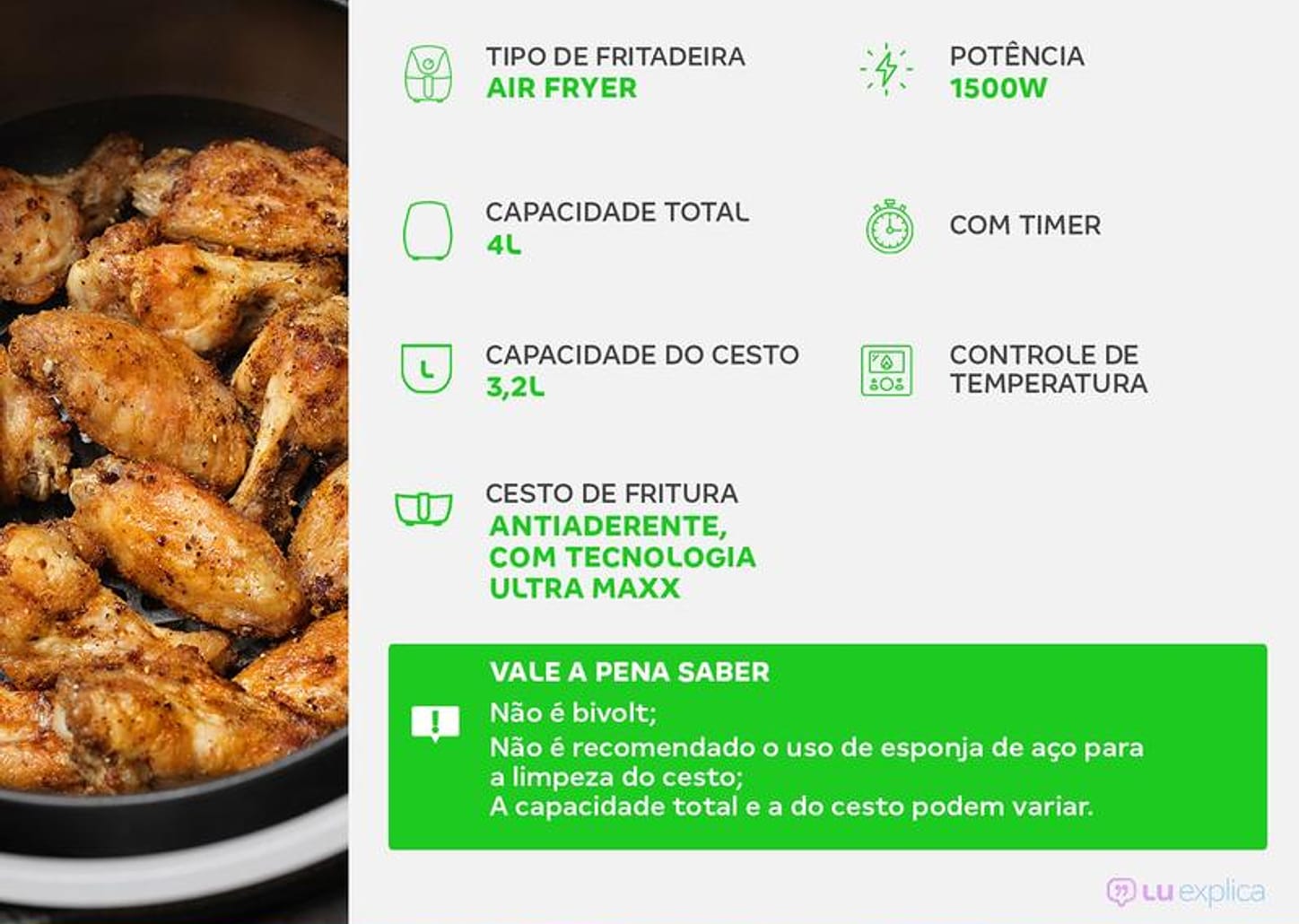 Fritadeira Elétrica sem Óleo/Air Fryer Philco - PFR15V Vermelha 3,2L com Timer
