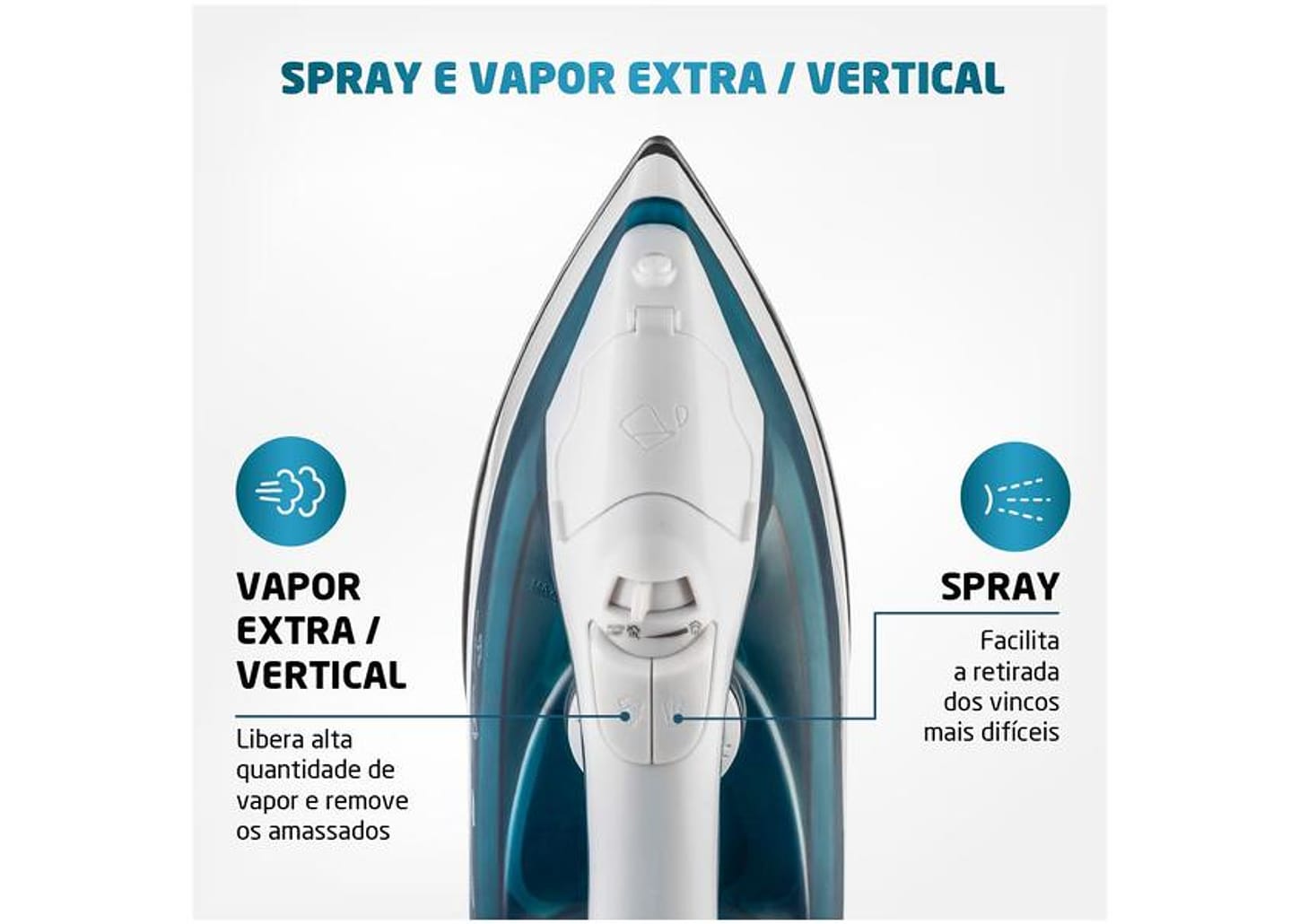 Ferro de Passar Roupa a Vapor e a Seco Mondial - F-32 Verde e Branco