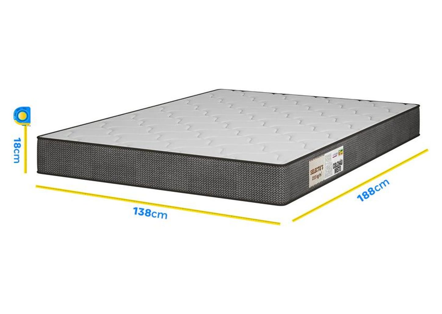 Colchão Casal Plumatex de Espuma D-33 138x18x188cm Selectus