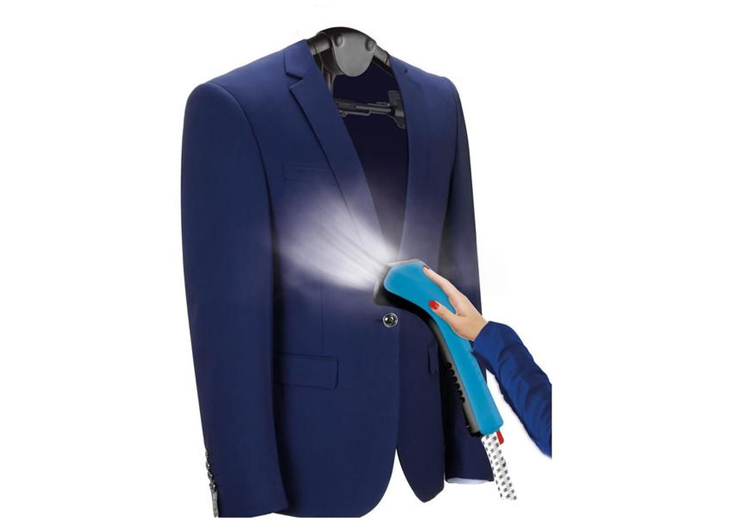 Passadeira a Vapor Portátil Mondial Vip Care - VP-07 2L 1800W Branco e Azul