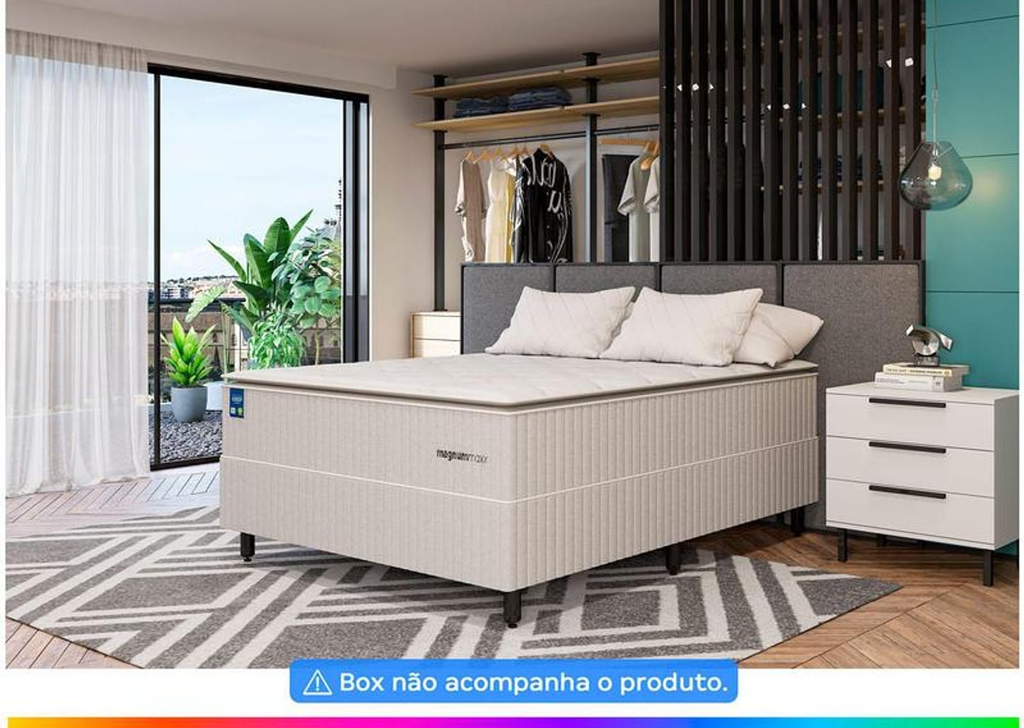 Colchão Queen Plumatex de Mola Ensacada 158x34x198cm Magnum Maxx