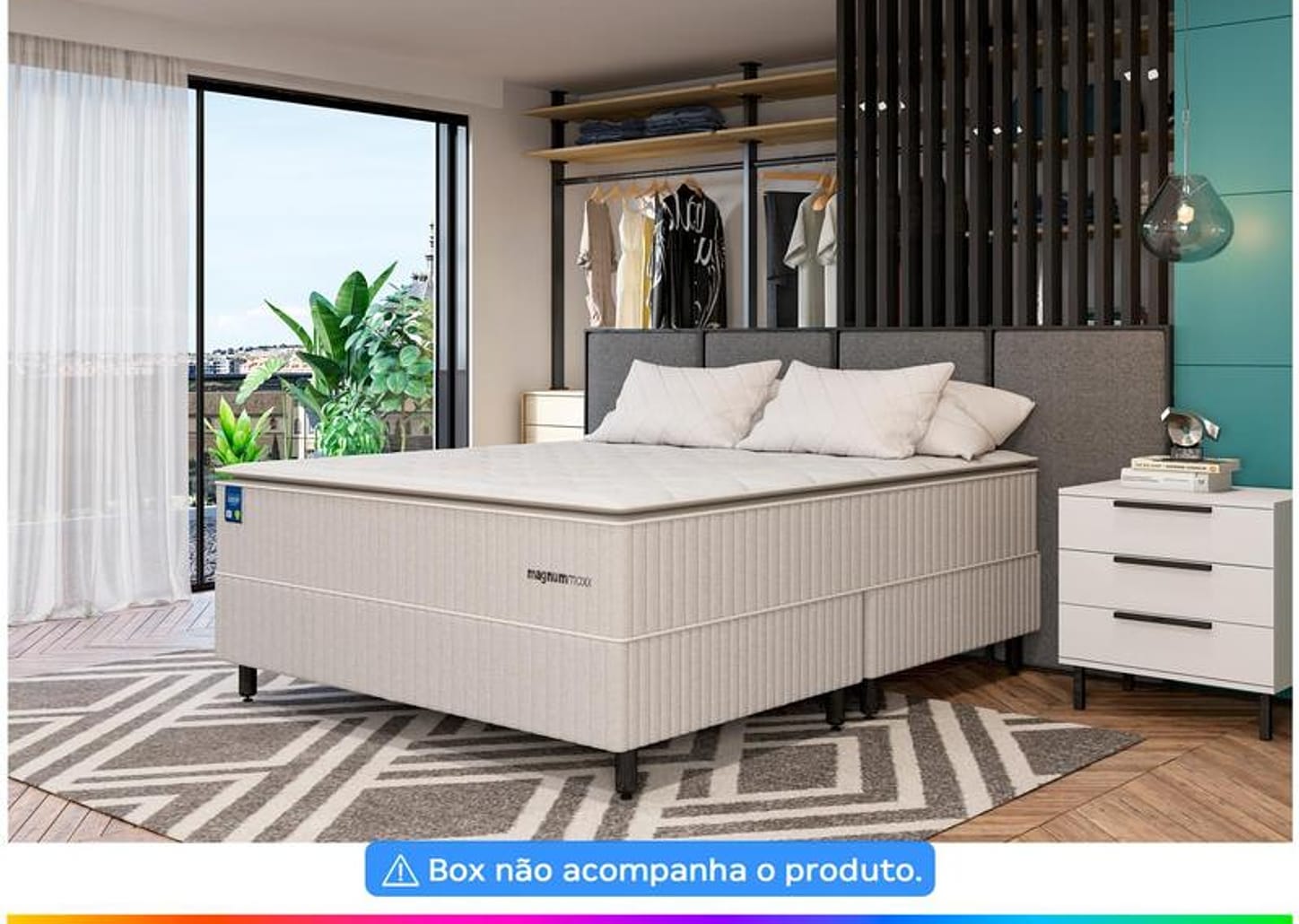 Colchão King Plumatex de Mola Ensacada 193x34x203cm Magnum Maxx