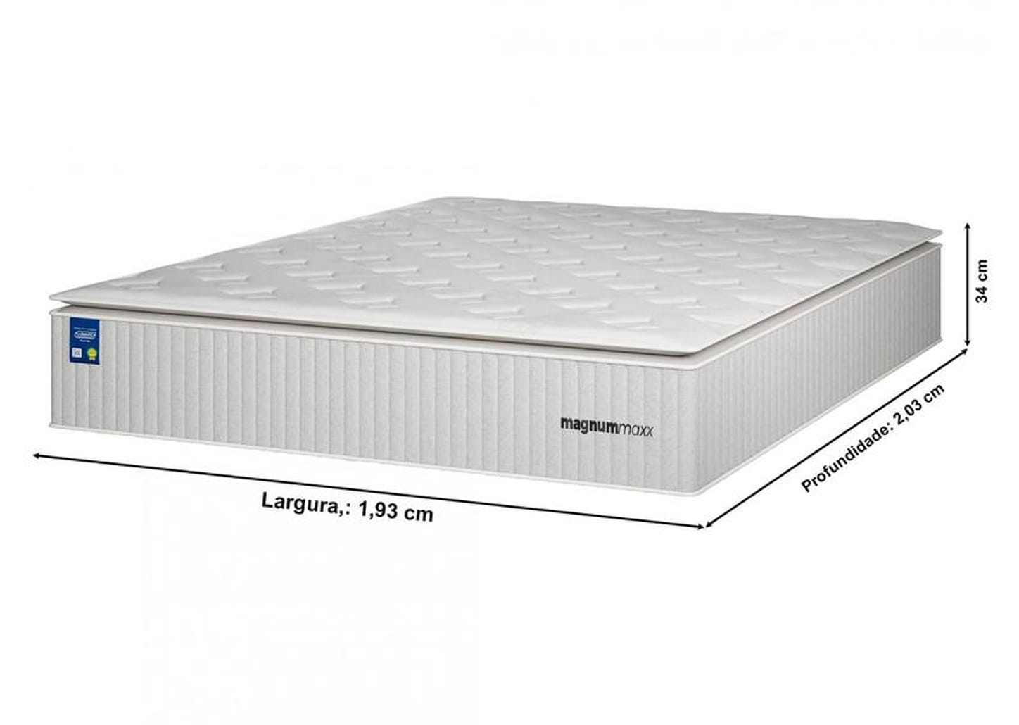 Colchão King Plumatex de Mola Ensacada 193x34x203cm Magnum Maxx