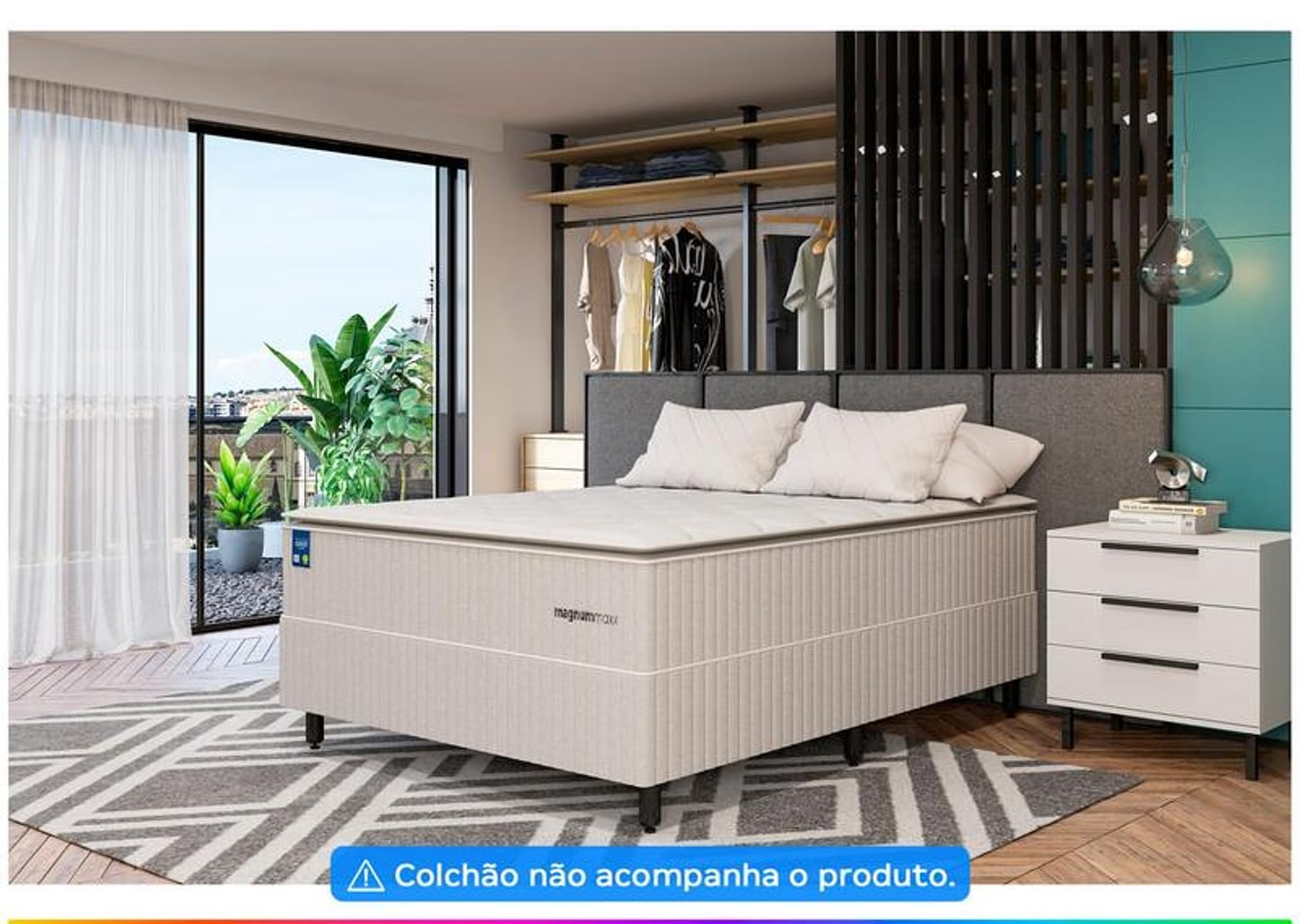 Base Cama Box Casal Plumatex 37x138x188cm - Magnum Maxx