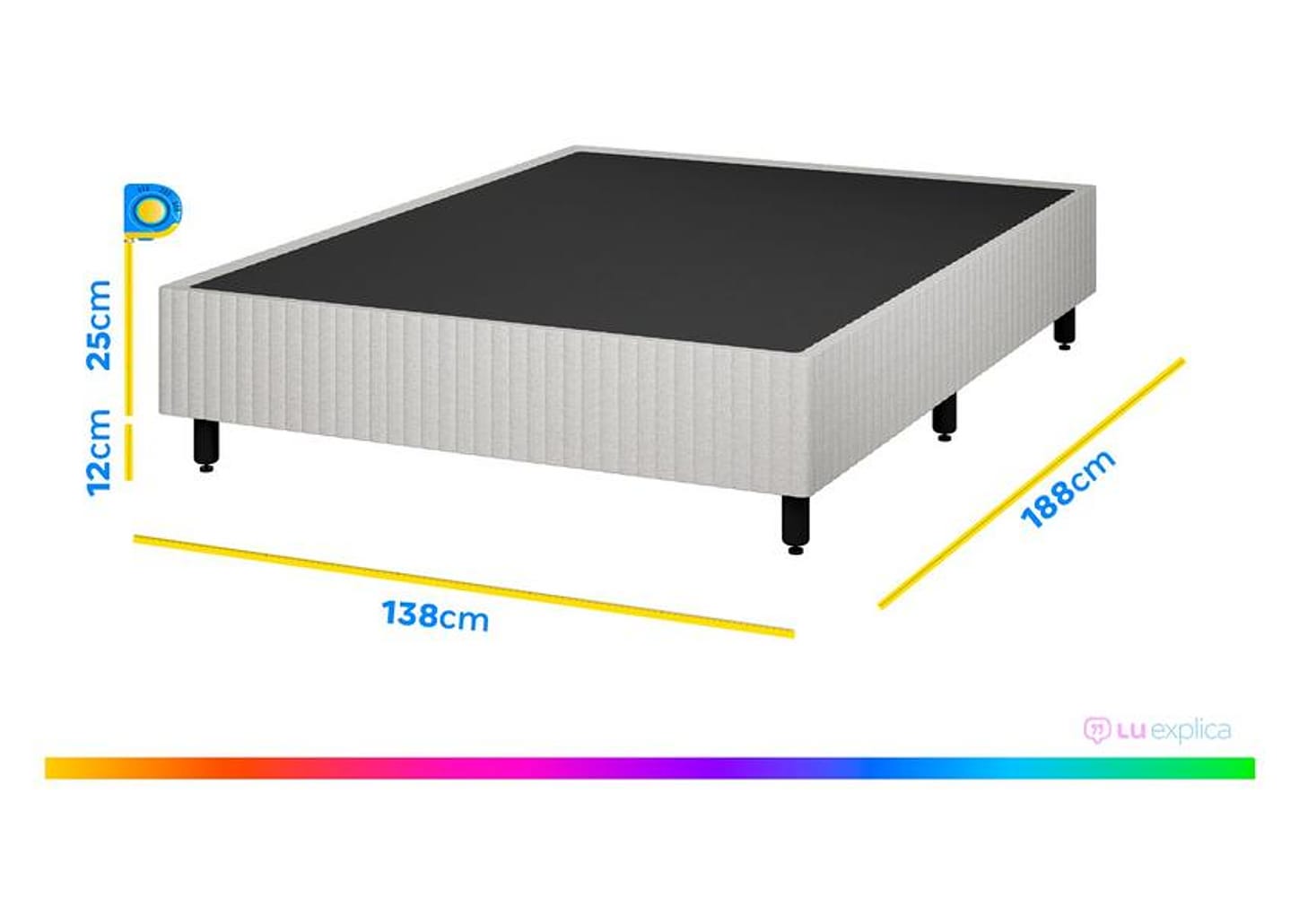 Base Cama Box Casal Plumatex 37x138x188cm - Magnum Maxx