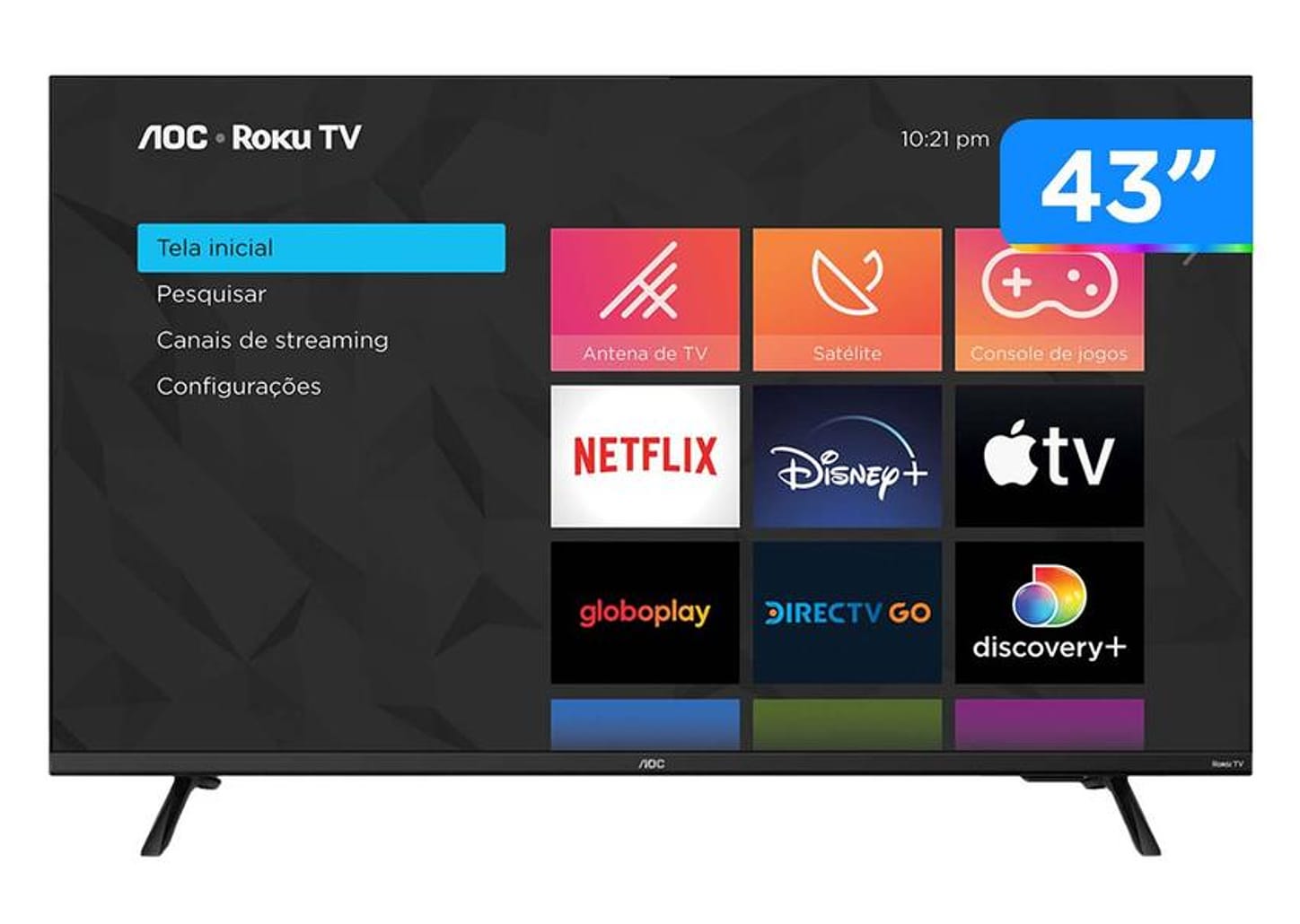 Smart TV 43” Full HD D-LED AOC 43S5135/78G - VA Wi-Fi 3 HDMI 1 USB