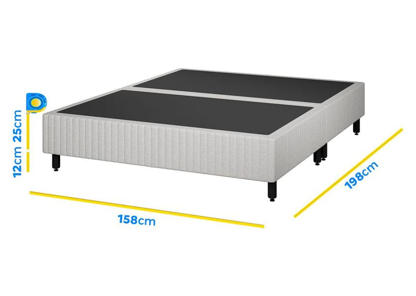 Base Cama Box Queen Plumatex Bipartido 37x158x198cm Magnum Maxx