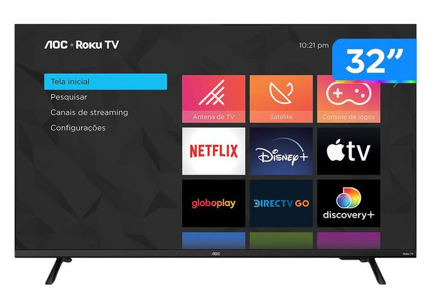 Smart TV 32” HD D-LED AOC 32S5135/78G VA - Wi-Fi 3 HDMI 1 USB