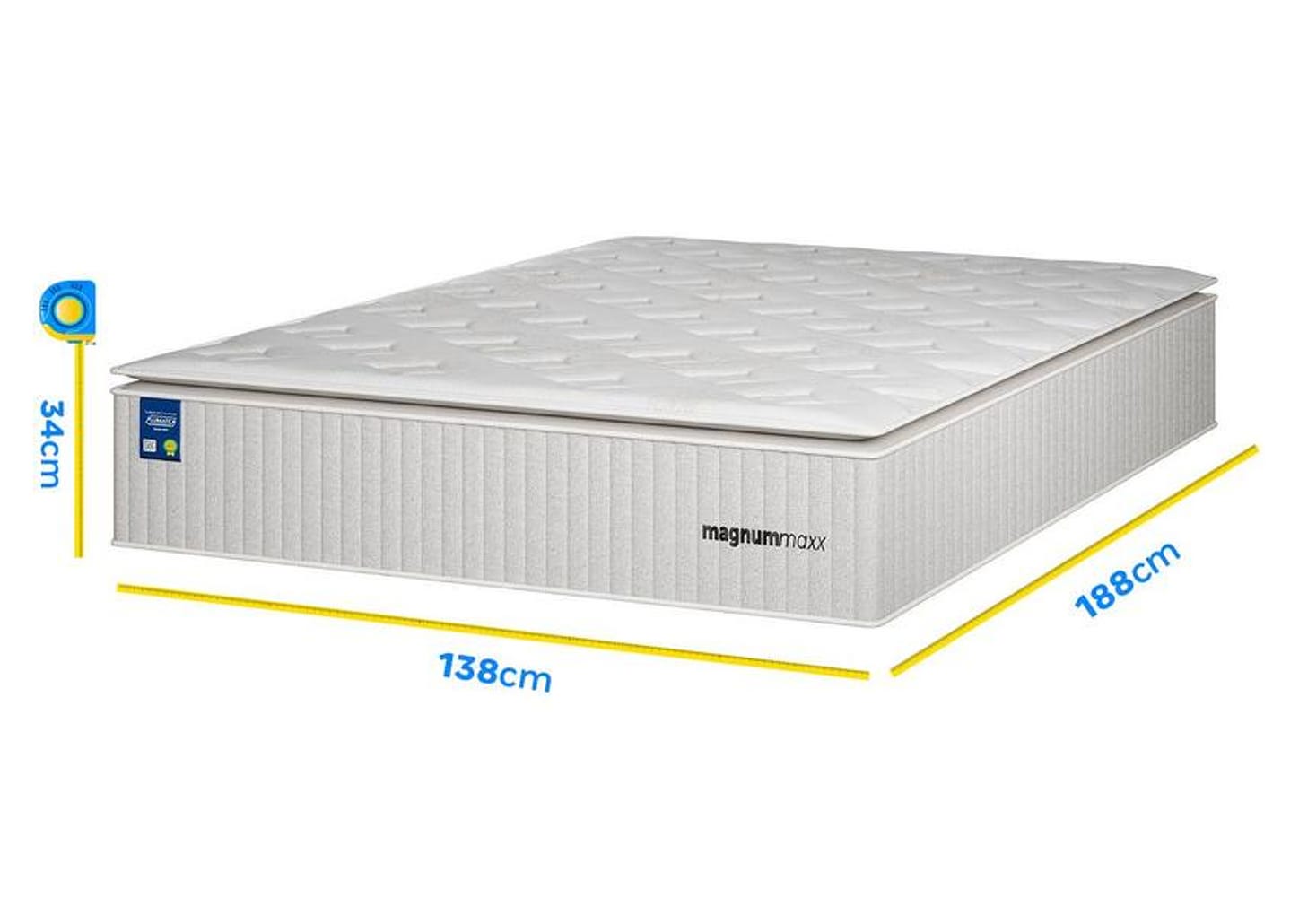 Colchão Casal Plumatex de Mola Ensacada 138x34x188cm Magnum Maxx