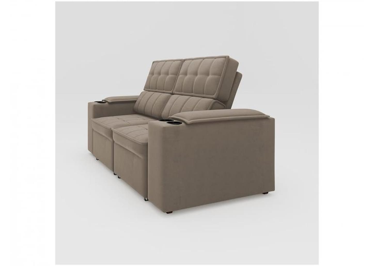 Sofá Retrátil Reclinável 3 Lugares Veludo Joly Cancún Gralha Azul Estofados