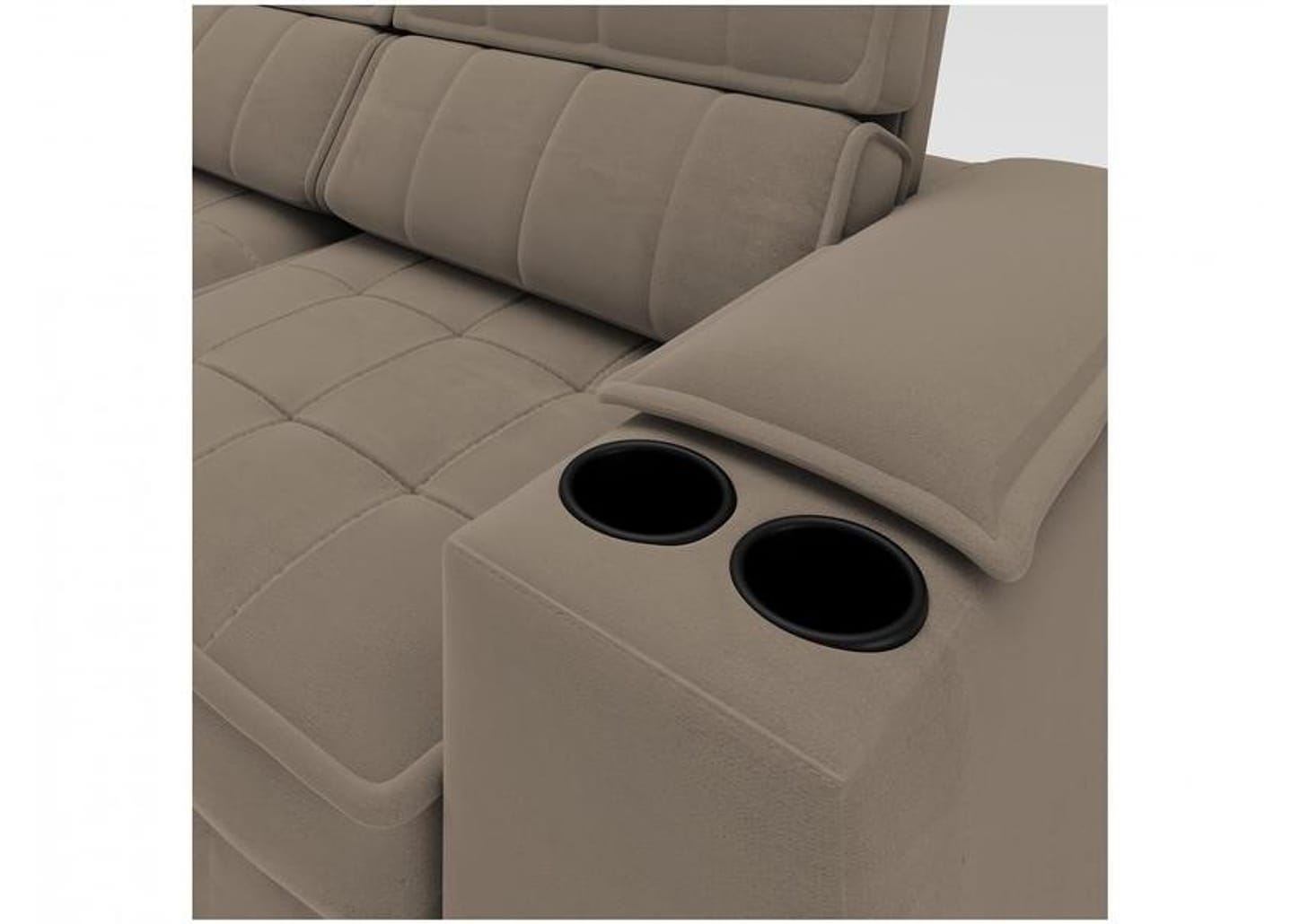 Sofá Retrátil Reclinável 3 Lugares Veludo Joly Cancún Gralha Azul Estofados