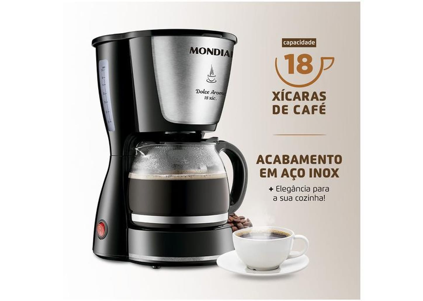 Cafeteira Elétrica Mondial Dolce Arome C-30-18X 18 Cafés Preta